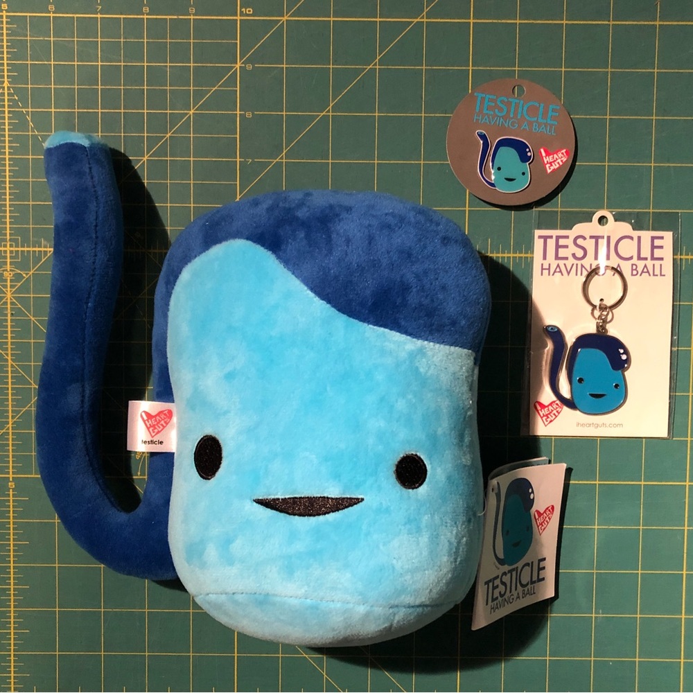 I Heart Guts Testicle Lot including Plush Keychain Pin Science Anatomy Geek Gift